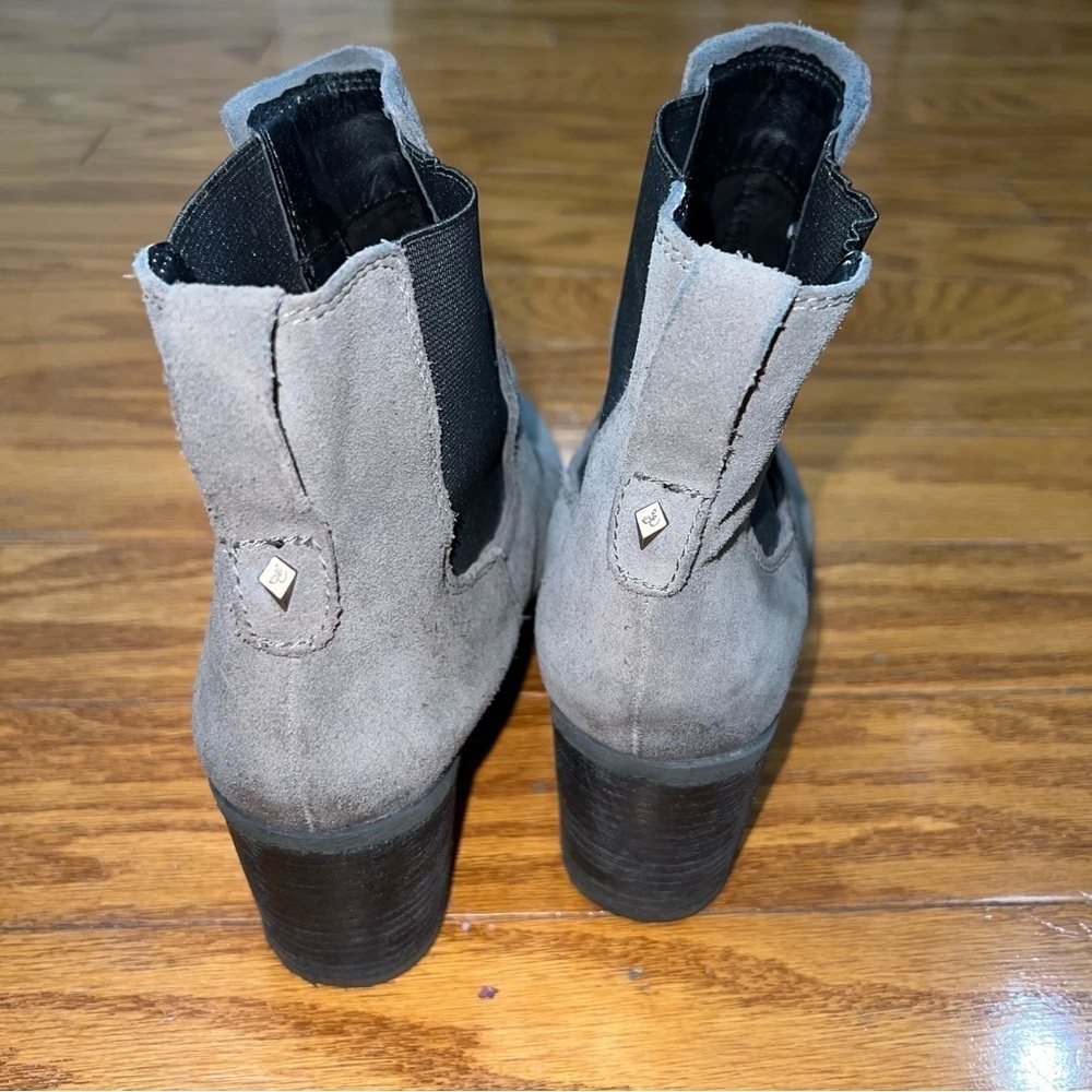 Sam Edelman Gray Suede Chunky Heeled Ankle Booties Size 9.5 - Picture 5 of 10